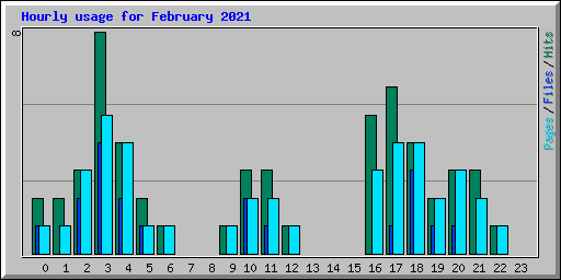 Hourly usage for February 2021